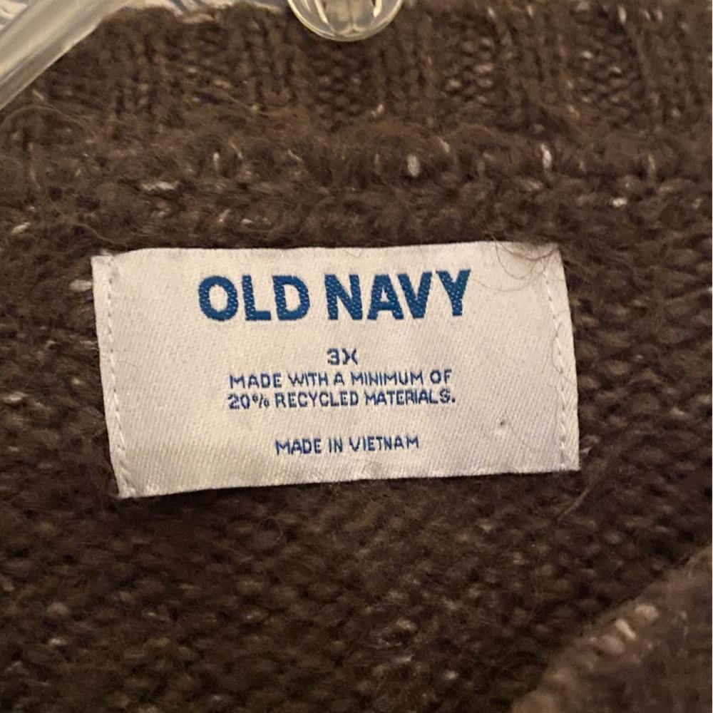 Old Navy Women's Crewneck Sweater - Brown/Olive Green - Picture 5 of 6